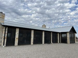 Closer view of large screened-in patio