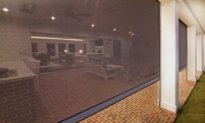 Large outdoor patio with electric operated insect screens